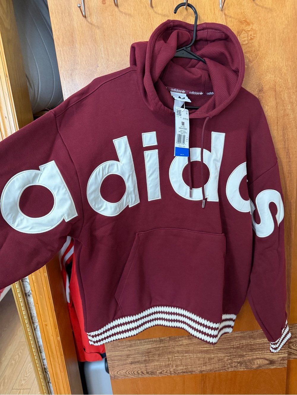 Adidas Men’s Maroon Logo Hoodie - Picture 6 of 7